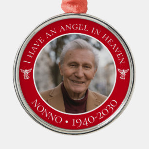 Angel im Foto des Himmlischen Nonno-Gedenkens Ornament Aus Metall