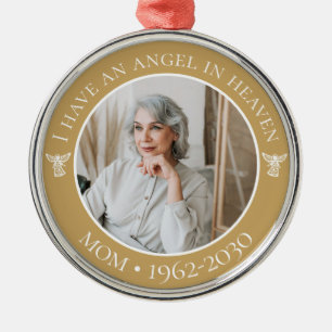 Angel im Foto zur Erinnerung an die Mama im Himmel Ornament Aus Metall