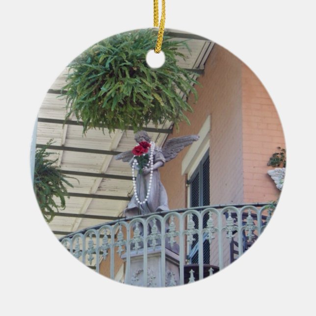 Angel im französischen Viertel Keramikornament (Vorne)