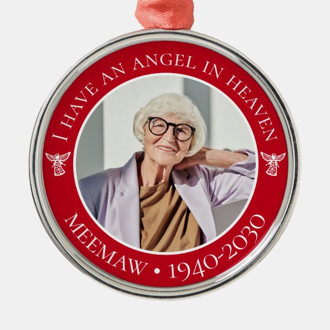 Angel im Heaven Meemaw-Foto Ornament Aus Metall (Vorne)
