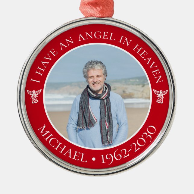 Angel im Heaven Memorial-Foto Ornament Aus Metall (Vorne)