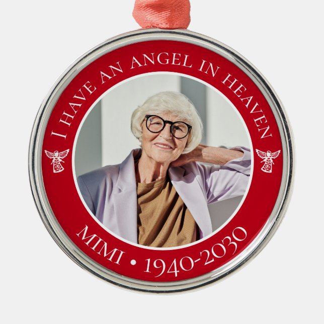 Angel im Heaven Mimi Memorial Foto Ornament Aus Metall (Vorne)