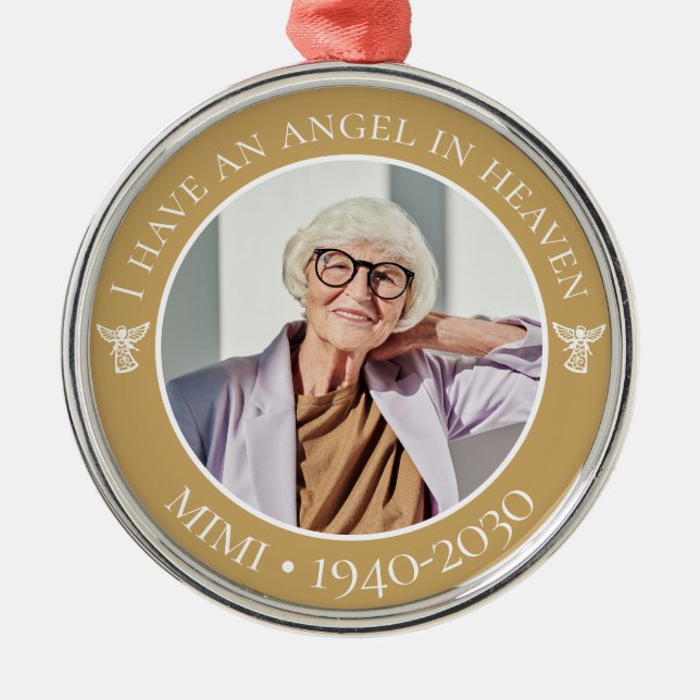 Angel im Heaven Mimi Memorial Foto Ornament Aus Metall (Vorne)
