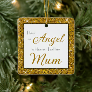 Angel im Heaven Mum Memorial Foto Keramikornament