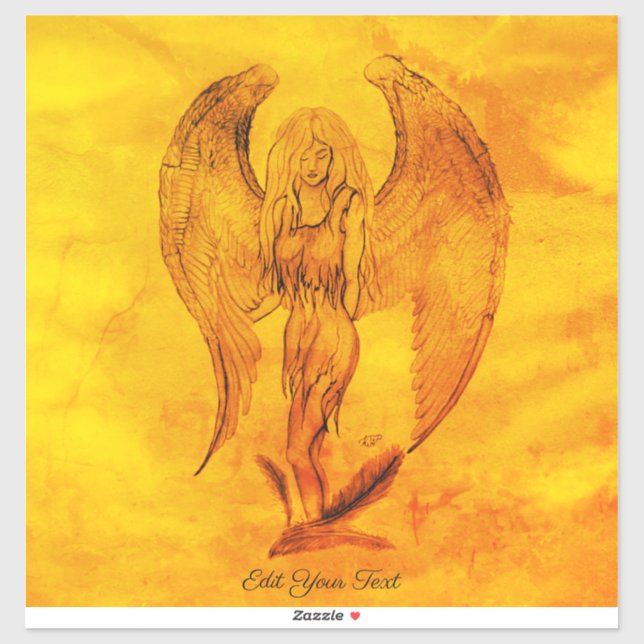 Angel im Tattoo Style Aufkleber (Blatt)