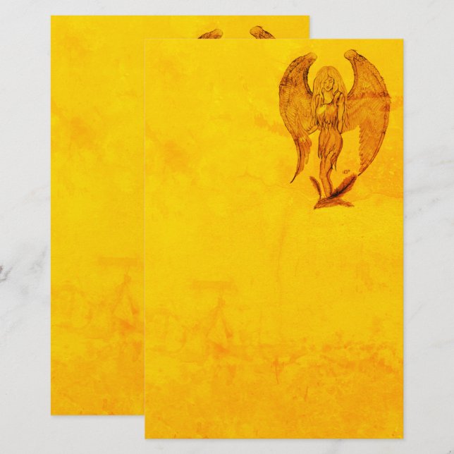 Angel im Tattoo Style Briefpapier (Vorne/Hinten)