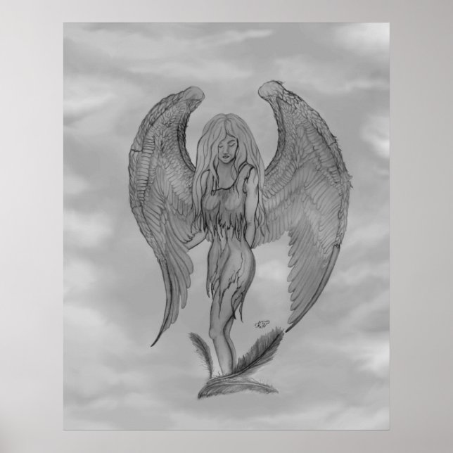 Angel im Tattoo Style Poster (Vorne)
