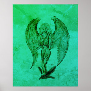 Angel im Tattoo Style Poster