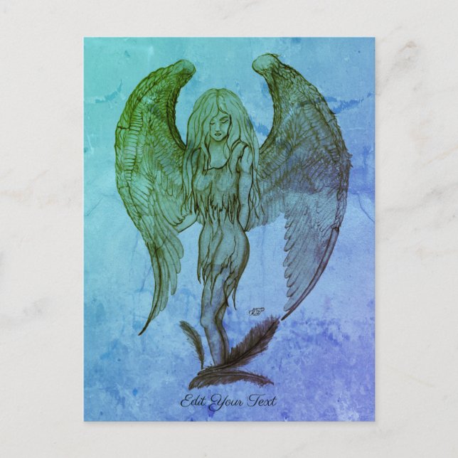 Angel im Tattoo Style Postkarte (Vorderseite)