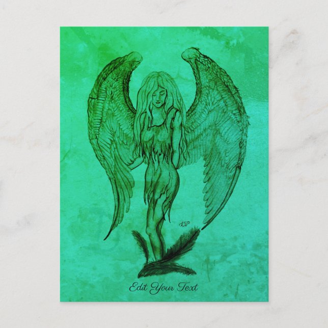 Angel im Tattoo Style Postkarte (Vorderseite)