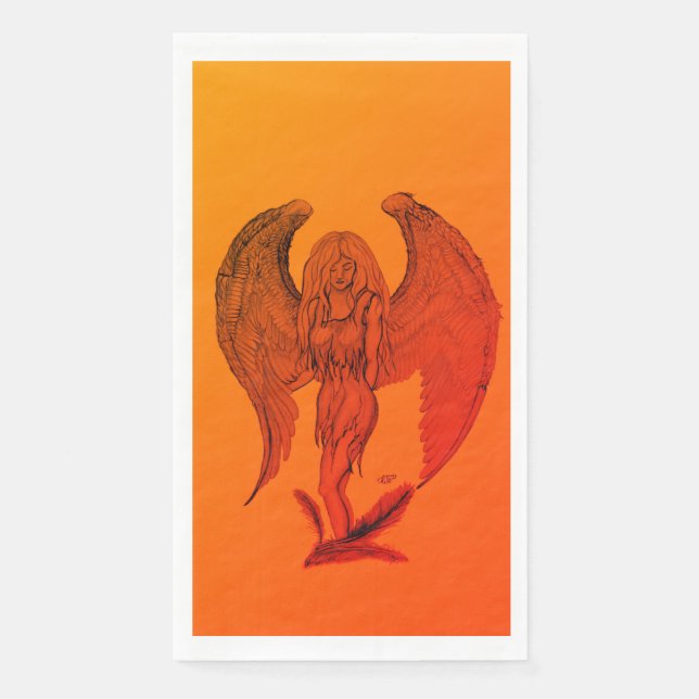 Angel im Tattoo Style Serviette (Vorderseite)