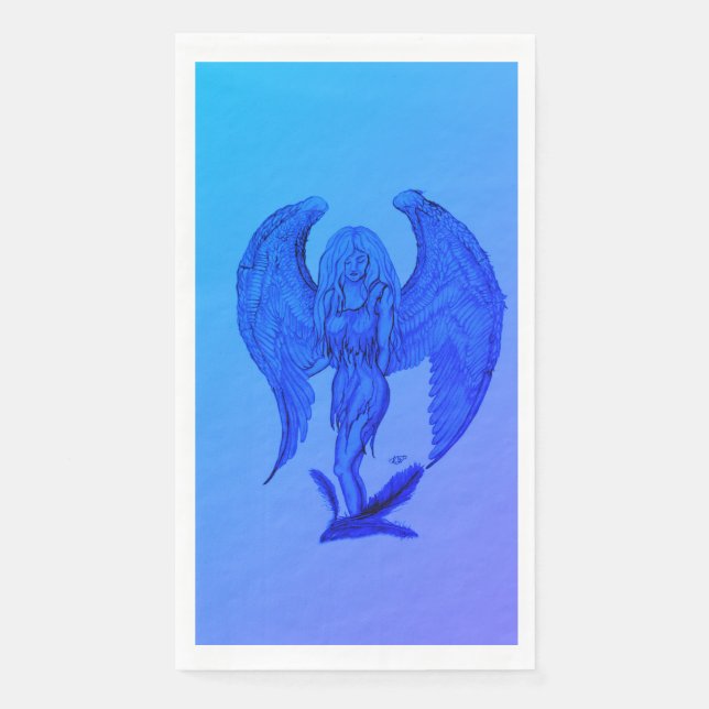 Angel im Tattoo Style Serviette (Vorderseite)
