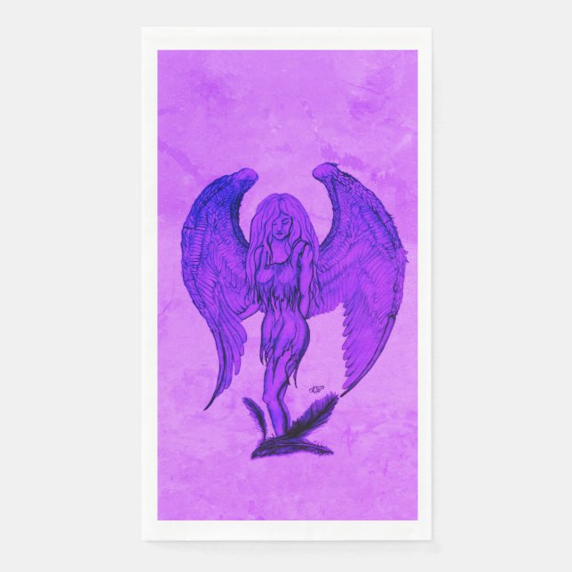 Angel im Tattoo Style Serviette (Vorderseite)