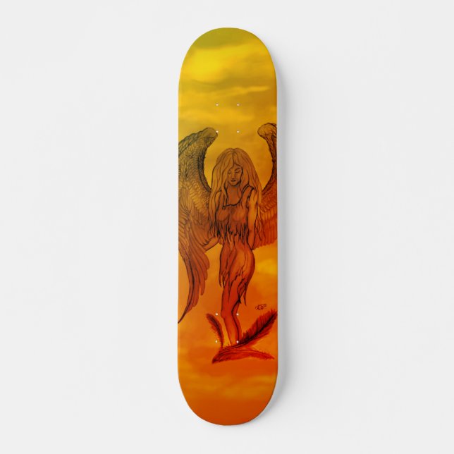 Angel im Tattoo Style Skateboard (Vorne)