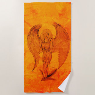 Angel im Tattoo Style Strandtuch