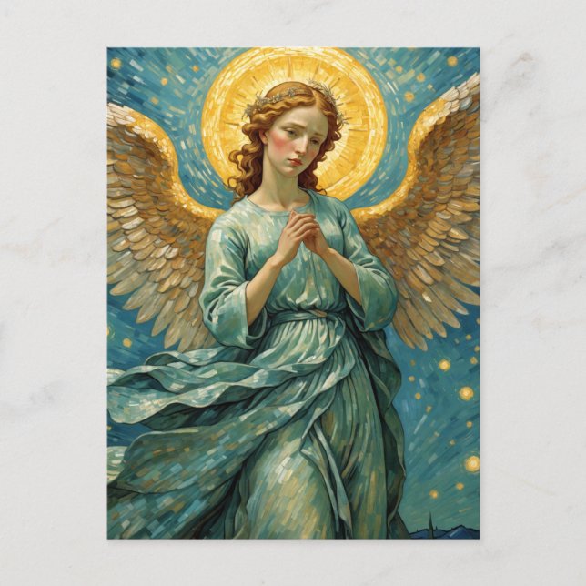 Angel Imitats Van Gogh beten Postkarte (Vorderseite)
