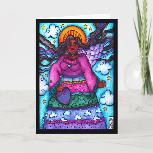 Angel in Calico Dress Card Karte (Vorderseite)