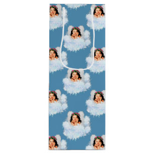 Angel in den Wolken 3-Blue-WINE GIFT BAG Geschenktüte Für Weinflaschen