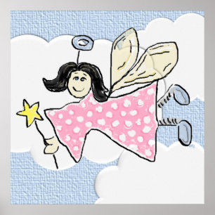 Angel in den Wolken 3 Dimensionen Poster