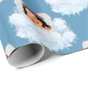 Angel in der Wolke 3-blaue GIFT-WRAPPING-PAPIER Geschenkpapier