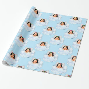 Angel in der Wolke 4-Lt Blue GIFT WRAPPING PAPER Geschenkpapier