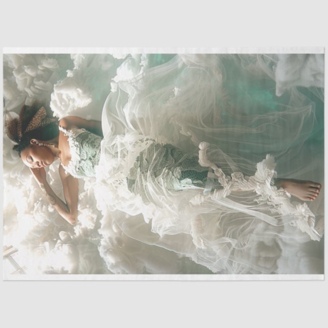 Angel in der Wolkendecke Seidenpapier (Vorderseite)