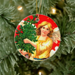 Angel in Gelben Carry Xmas Tree Keramik Ornament