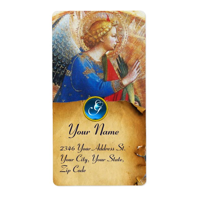 ANGEL IN GOLD ROT UND BLAU MONOGRAM (Vorne)