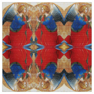 ANGEL IN GOLD ROT UND BLAU STOFF
