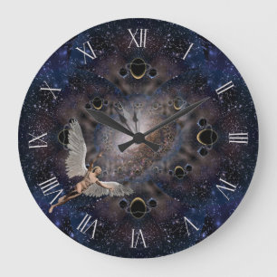 Angel in Space Große Wanduhr