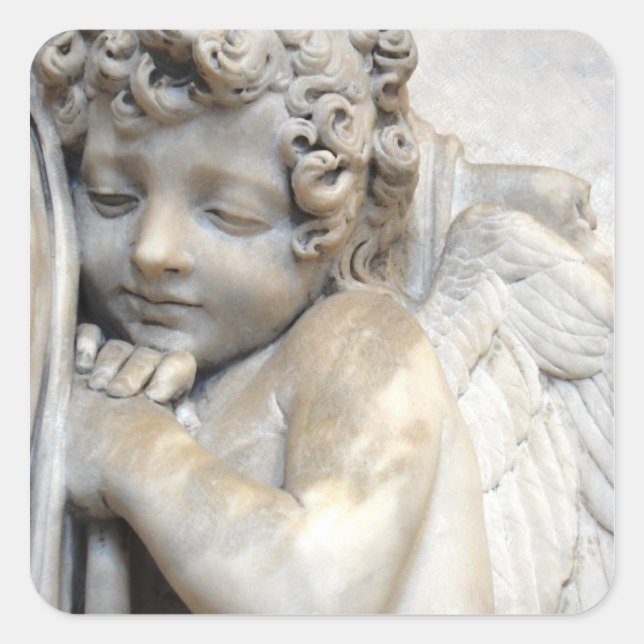 Angel in Venedig Quadratischer Aufkleber (Vorderseite)