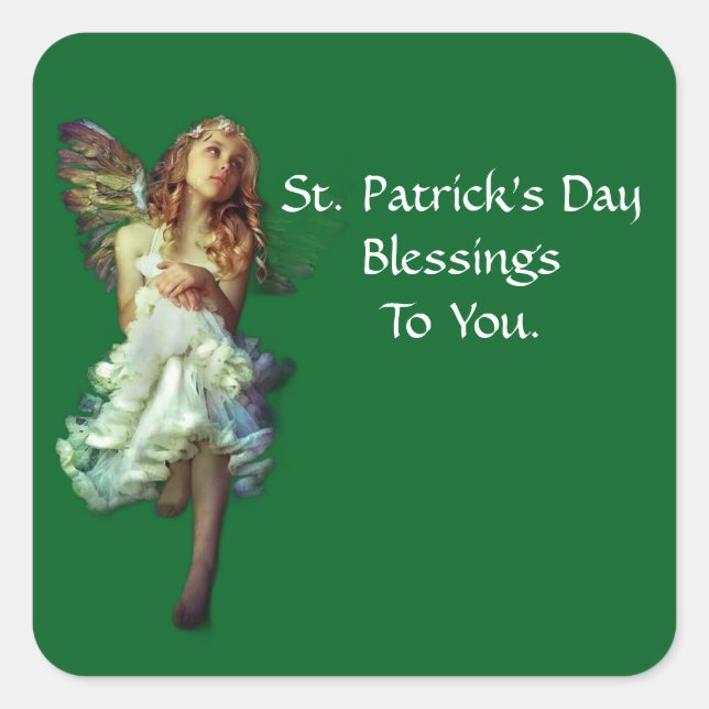 Angel  Irish Blessings Square Sticker (Vorderseite)