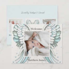 Angel-Jungen-Geburtsankündigung Feiertagskarte
