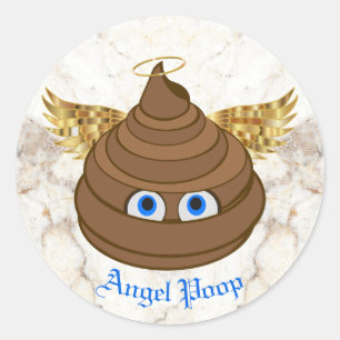Angel Kack Emoji Runder Aufkleber