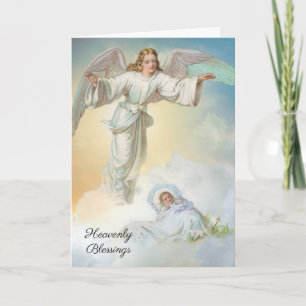 Angel-Karte für Vintage Baby Boy Religious Scriptu Karte