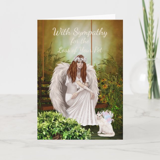 Angel Katze für den Verlust Ihres Hauses Karte (Vorderseite)