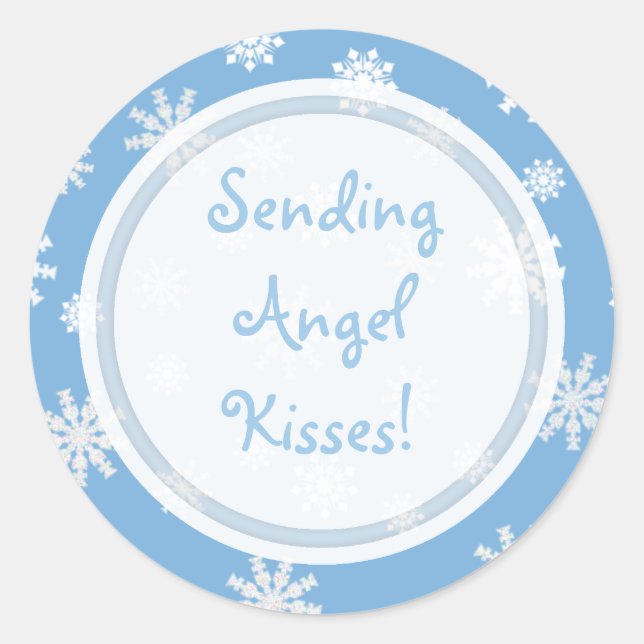 Angel Kisses Collection Runder Aufkleber (Vorderseite)