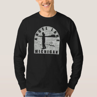Angel Lake Ice Fishing Michigan T-Shirt