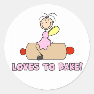 Angel-Lieben zum Backen von T - Shirt und Geschenk Runder Aufkleber