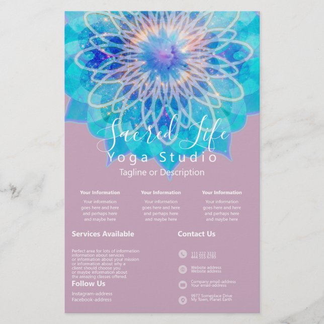 Angel Light Mandala Pink Intro | Dienstleistungen Flyer (Vorne)