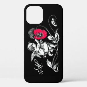 ANGEL MALERIEREN BLUME, MONOGRAMM, Schwarz Case-Mate iPhone Hülle