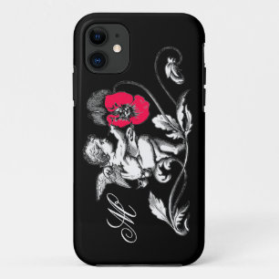 ANGEL MALERIEREN BLUME, MONOGRAMM, Schwarz Case-Mate iPhone Hülle