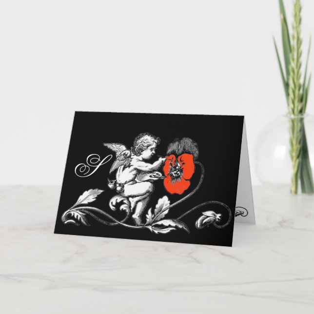 ANGEL MALERIEREN EIN ROTES BLUME-MONOGRAMM (Vorderseite)