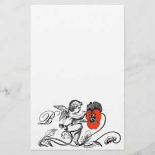 ANGEL MALERIEREN EIN ROTES BLUME-MONOGRAMM BRIEFPAPIER