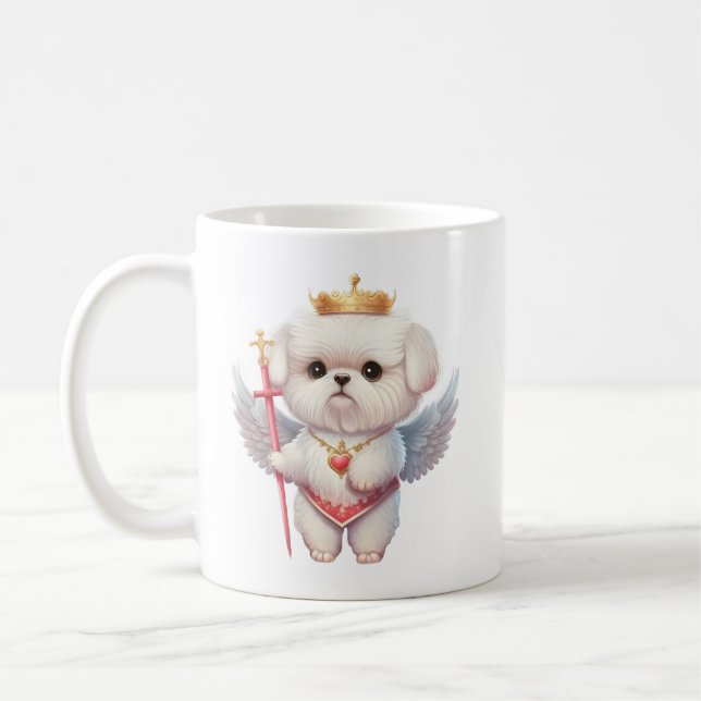 Angel Maltese Puppy, Maltes Hundeliebhaber und Bes Kaffeetasse (Links)