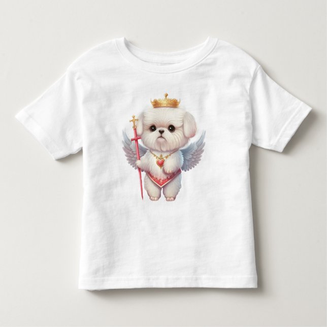Angel Maltese Puppy, Maltes Hundeliebhaber und Bes Kleinkind T-shirt (Vorderseite)