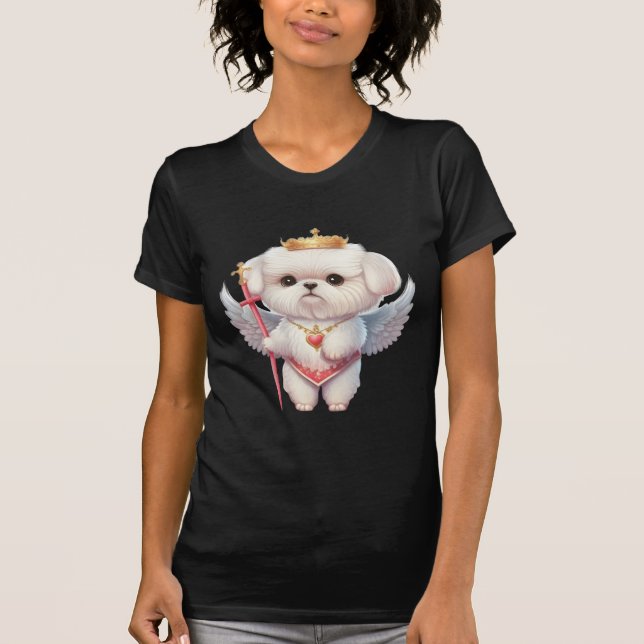Angel Maltese Puppy, Maltes Hundeliebhaber und Bes T-Shirt (Vorderseite)