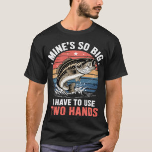 Angel-Minen Groß Benutze Zwei Hände Bass Fisch Vat T-Shirt
