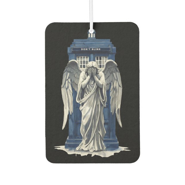 Angel mit Blue Police Box 1 Autolufterfrischer (Vorderseite)