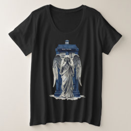 Angel mit Blue Police Box 1 Große Größe T-Shirt